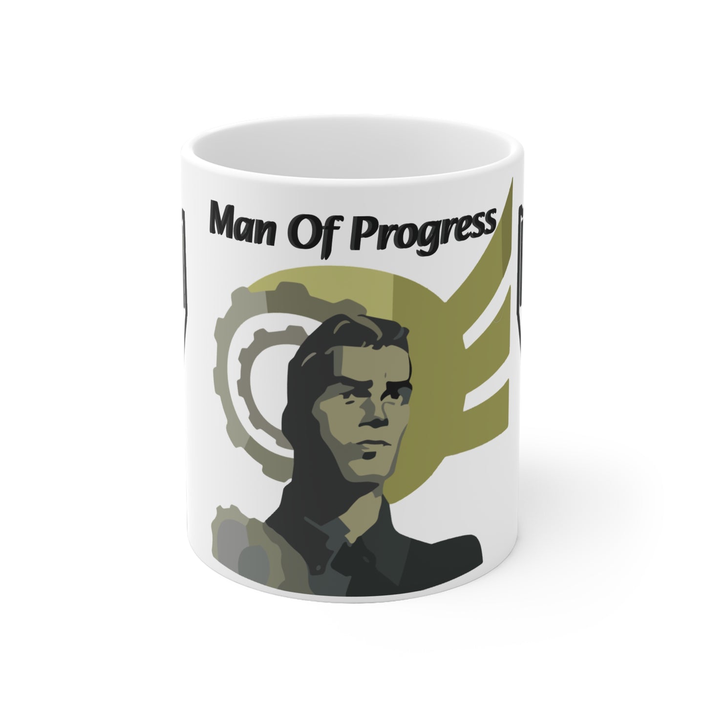 Personalized Man Of Progress Ceramic Mug - Custom Gift