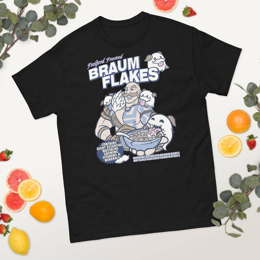 Unisex „Braum Flakes“ T-Shirt aus schwerer Baumwolle