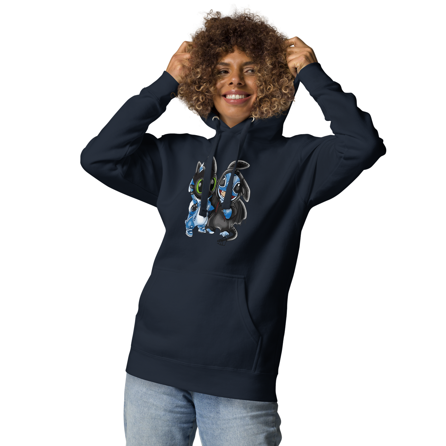 Ohnezahn und Stitch Unisex Heavy Blend™ Kapuzenpullover, Custom Hoodie